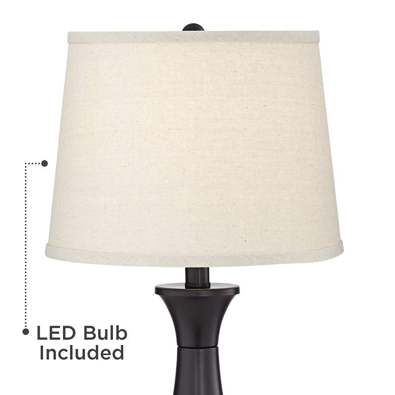 Image 4 Regency Hill Blakely 25" Bronze LED USB Touch Table Lamps Set of 2 more views