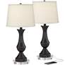 1_Regency Hill Blakely 26" Bronze Touch LED USB Lamps with Risers