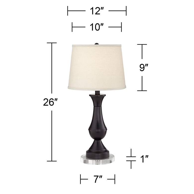 Image 6 Regency Hill Blakely 26" Bronze Touch LED USB Lamps with Risers more views