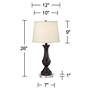6_Regency Hill Blakely 26" Bronze Touch LED USB Lamps with Risers more views