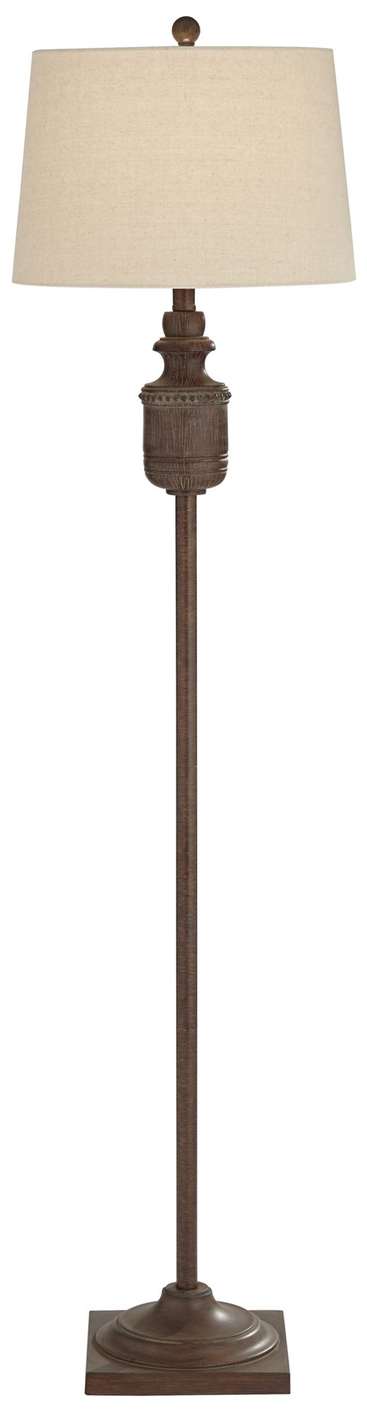 Image 3 Regency Hill Bledlow Dark Charcoal Faux Wood Urn Table and Floor Lamp Set more views