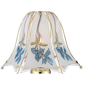 Image4 of Regency Hill Blue Flower 18" High Touch On-Off Accent Table Lamp more views