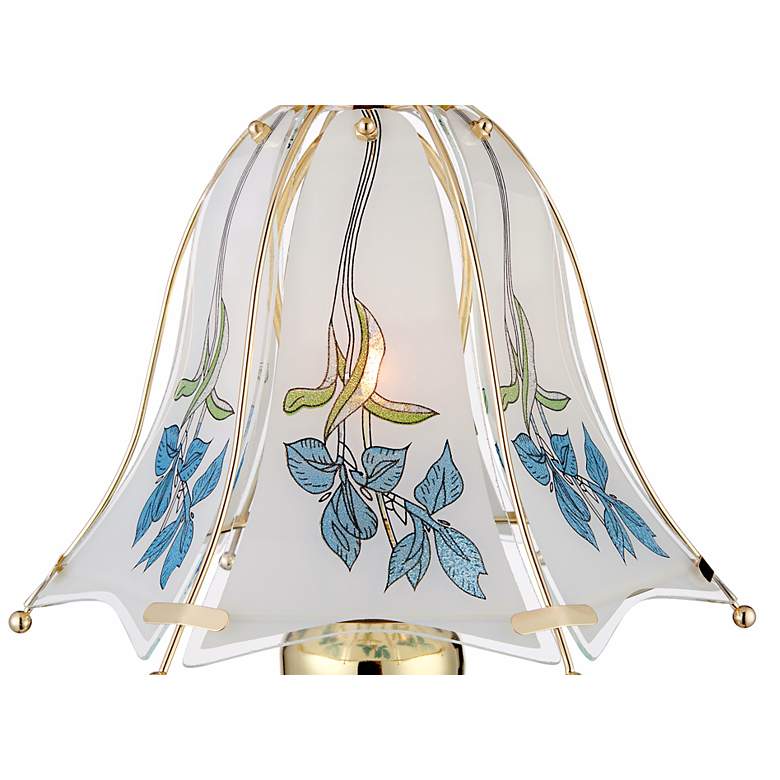 Image 4 Regency Hill Blue Flower 18" High Touch On-Off Accent Table Lamp more views
