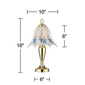 Image5 of Regency Hill Blue Flower 18" High Touch On-Off Accent Table Lamp more views