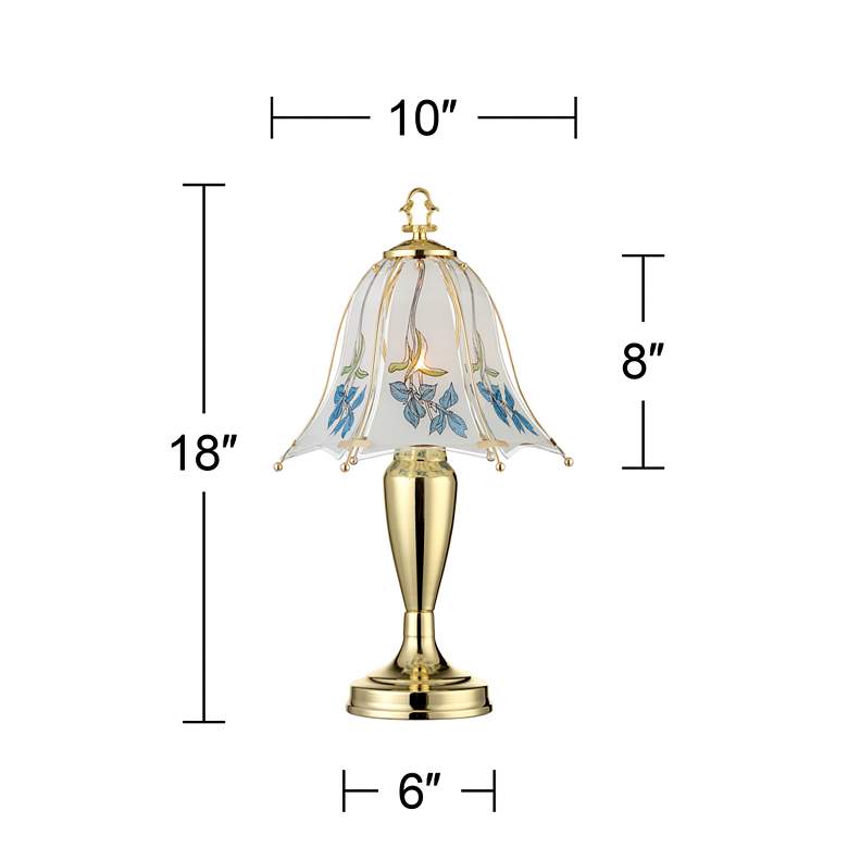Image 5 Regency Hill Blue Flower 18" High Touch On-Off Accent Table Lamp more views