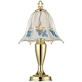 Image2 of Regency Hill Blue Flower 18" High Touch On-Off Table Lamps Set of 2 more views