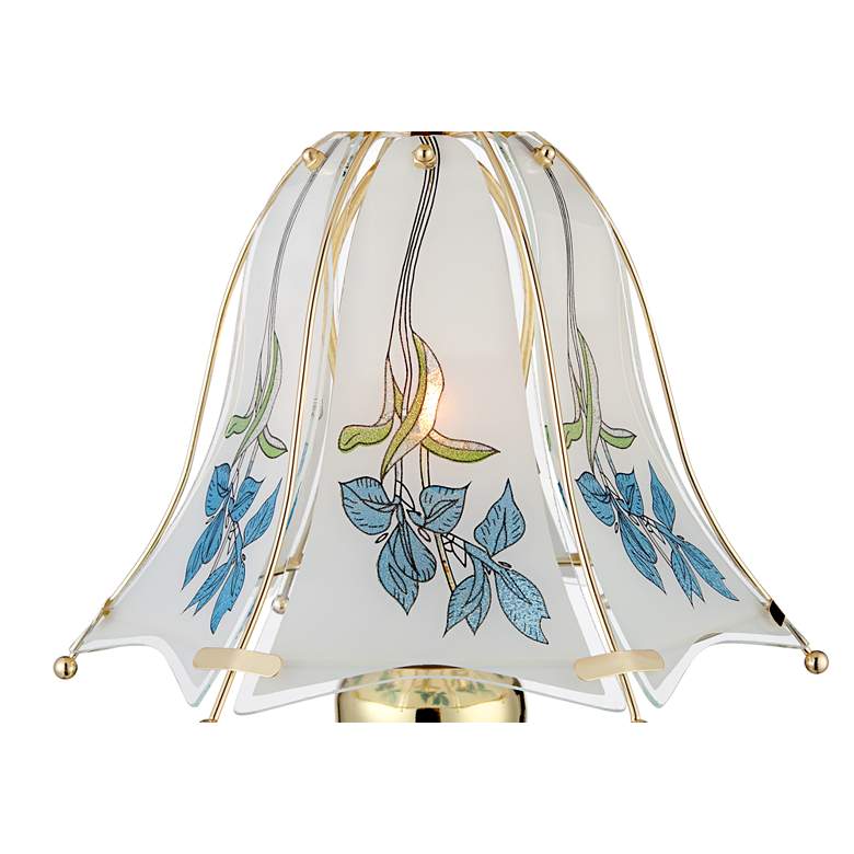 Image 3 Regency Hill Blue Flower 18 inch High Touch On-Off Table Lamps Set of 2 more views