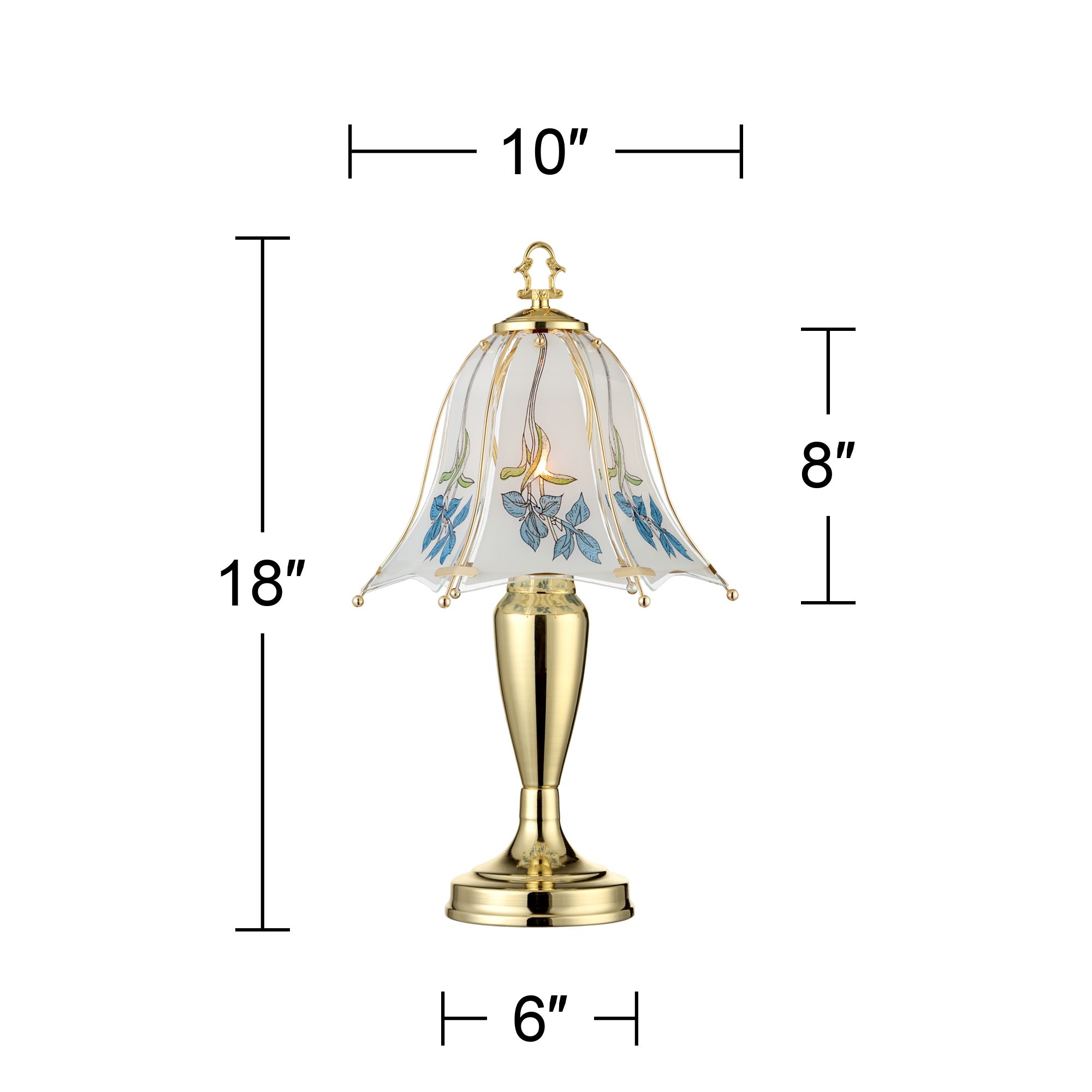 Image 4 Regency Hill Bluebells Flower 18" High Touch On-Off Lamps Set of 2 more views