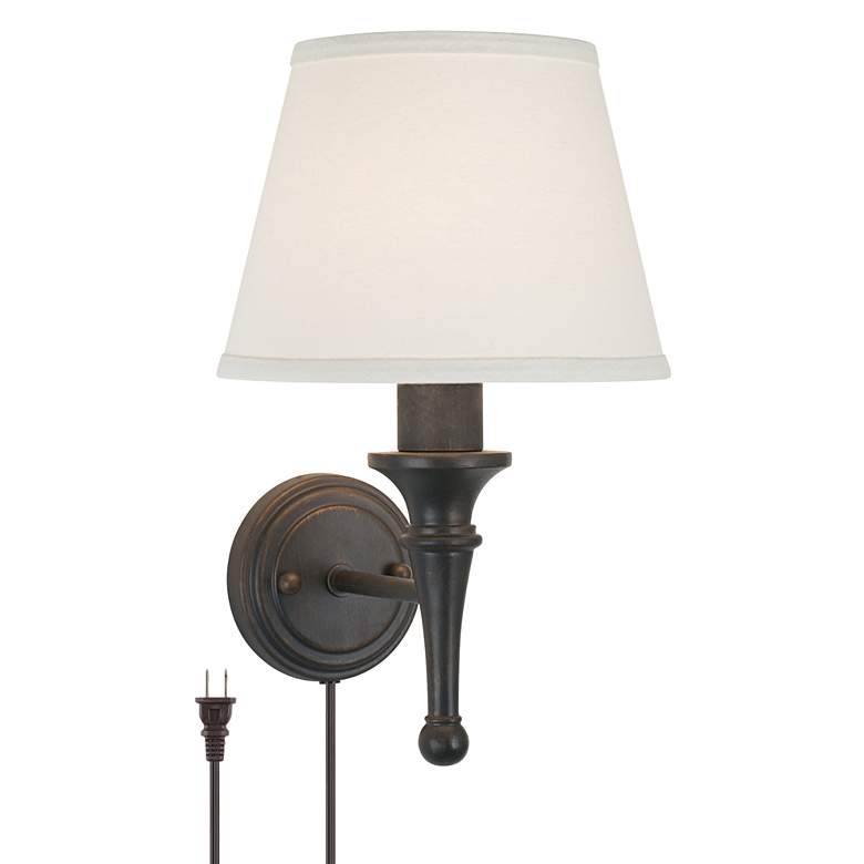 Image 2 Regency Hill Braidy 16 3/4" Bronze Traditional Plug-In Wall Sconce