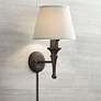Regency Hill Braidy 16 3/4" Bronze Traditional Plug-In Wall Sconce