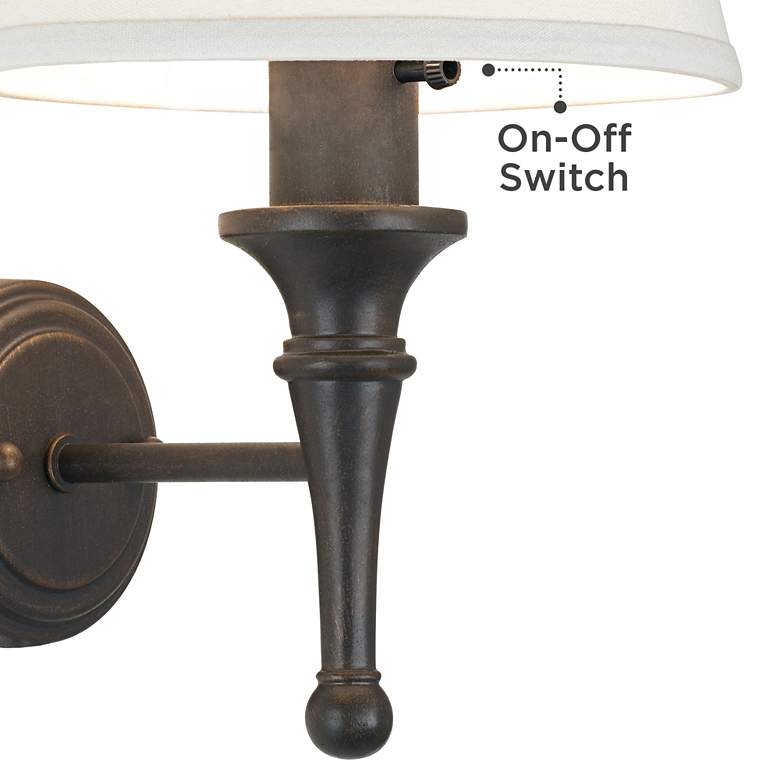 Image 3 Regency Hill Braidy 16 3/4" Bronze Traditional Plug-In Wall Sconce more views