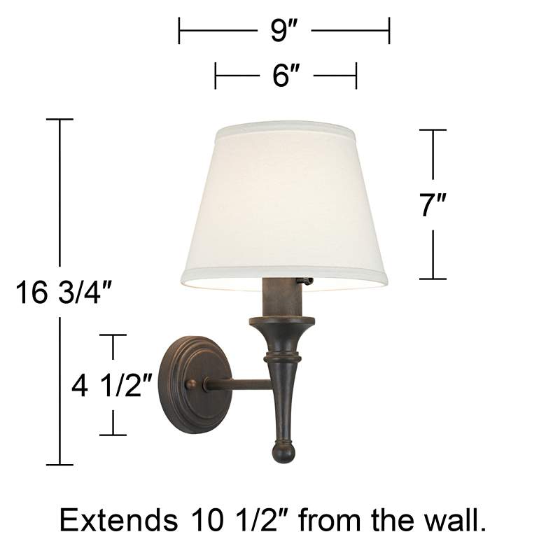 Image 6 Regency Hill Braidy 16 3/4" Bronze Traditional Plug-In Wall Sconce more views