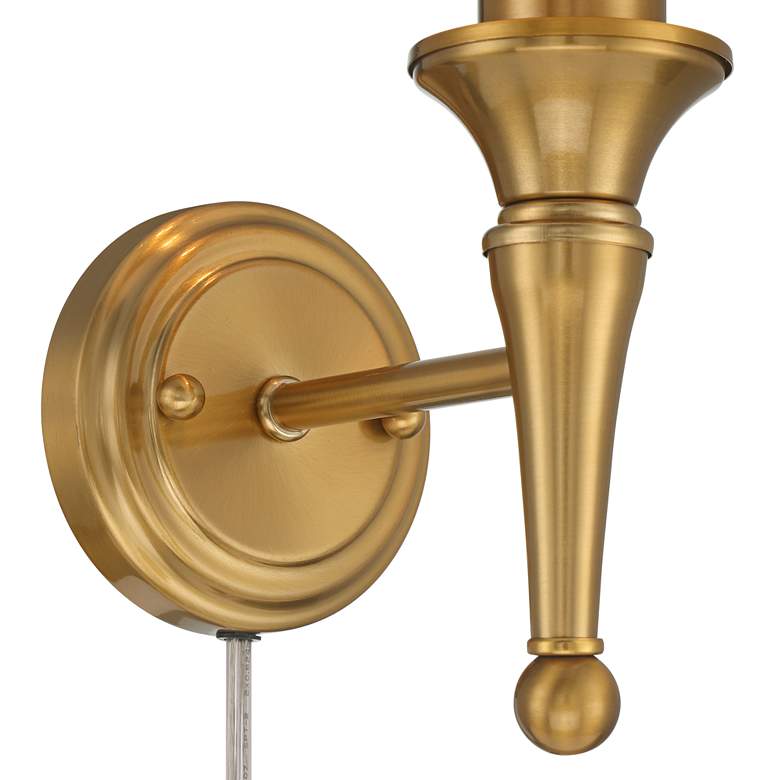 Image 4 Regency Hill Braidy 16 3/4" Warm Gold Traditional Plug-In Wall Sconce more views