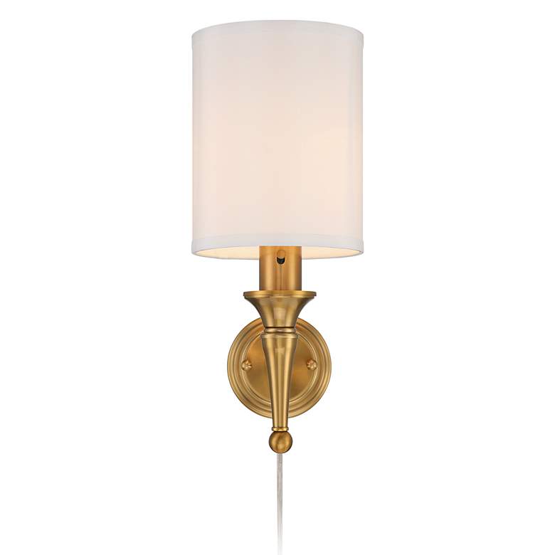 Image 5 Regency Hill Braidy 16 3/4" Warm Gold Traditional Plug-In Wall Sconce more views