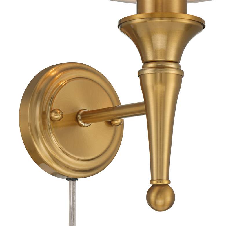 Image 4 Regency Hill Braidy Warm Gold Traditional Plug-In Wall Sconces Set of 2 more views