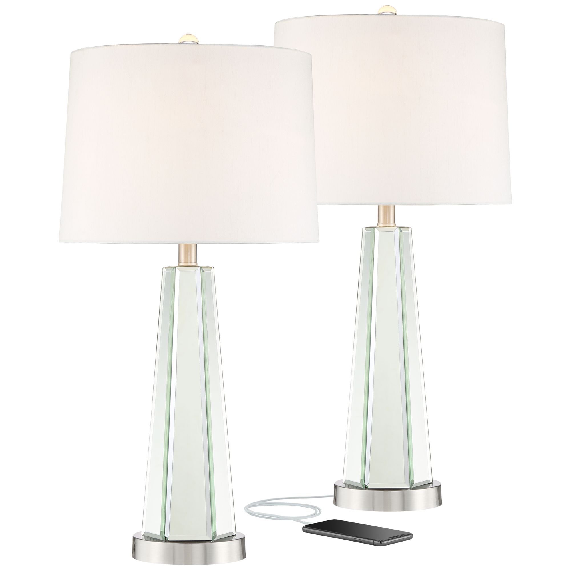 Mirrored lamp deals set