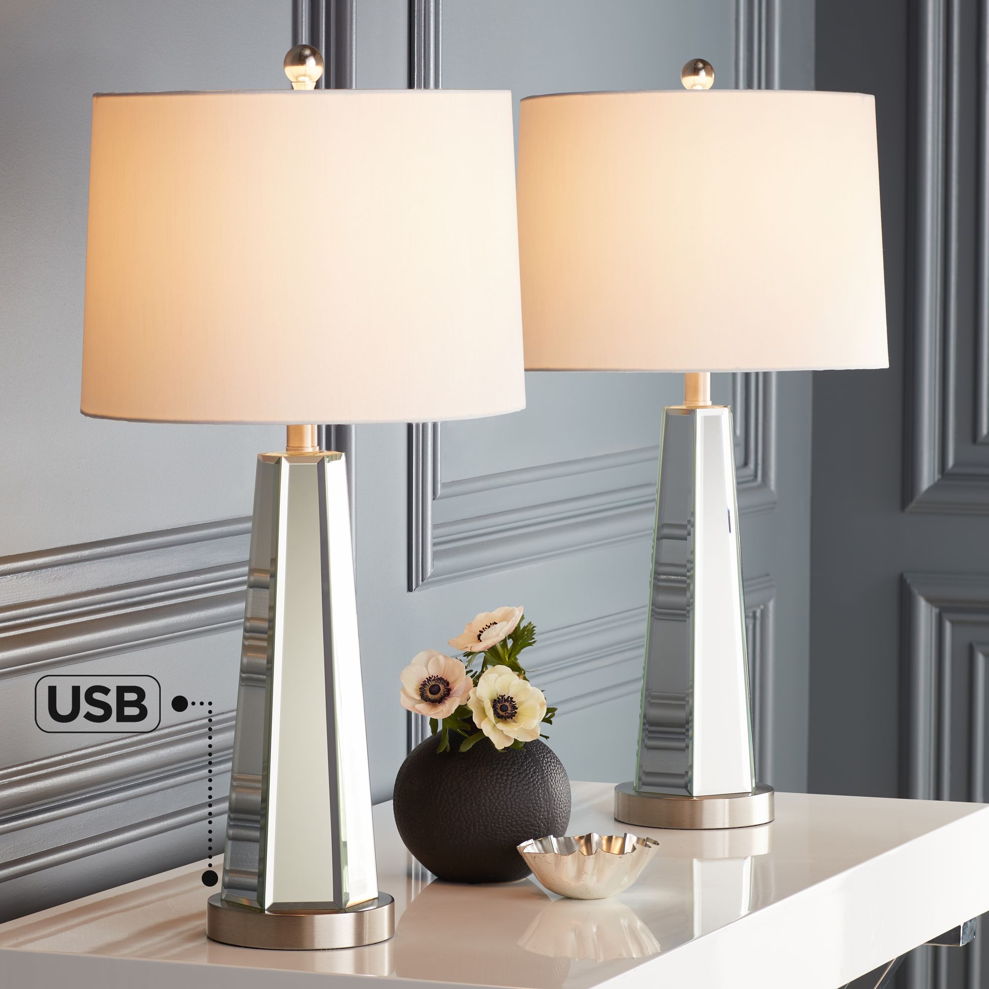 Mirrored 2024 table lamps