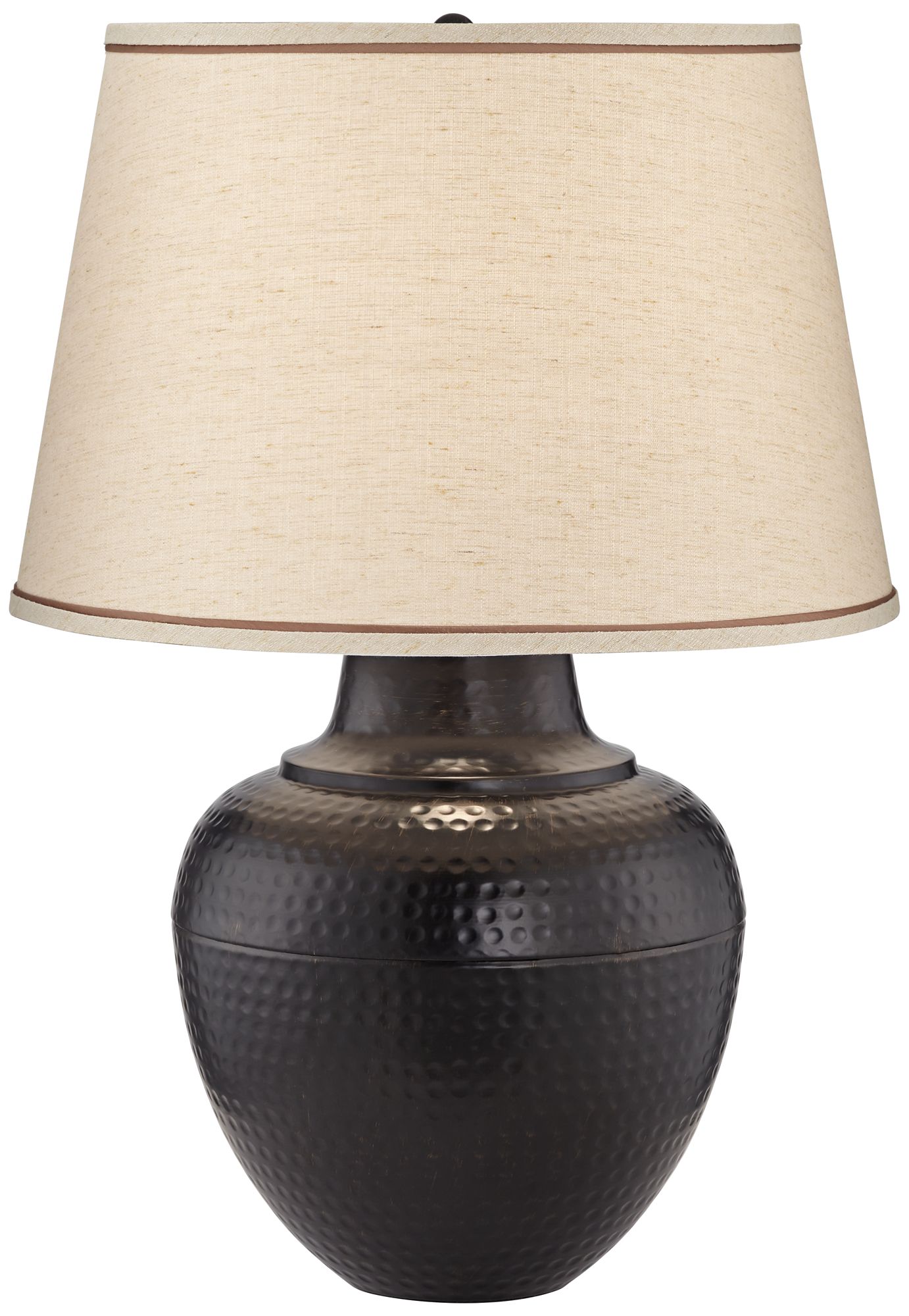 Regency Hill Brighton 27 1/4" Hammered Bronze Lamp with USB Dimmer