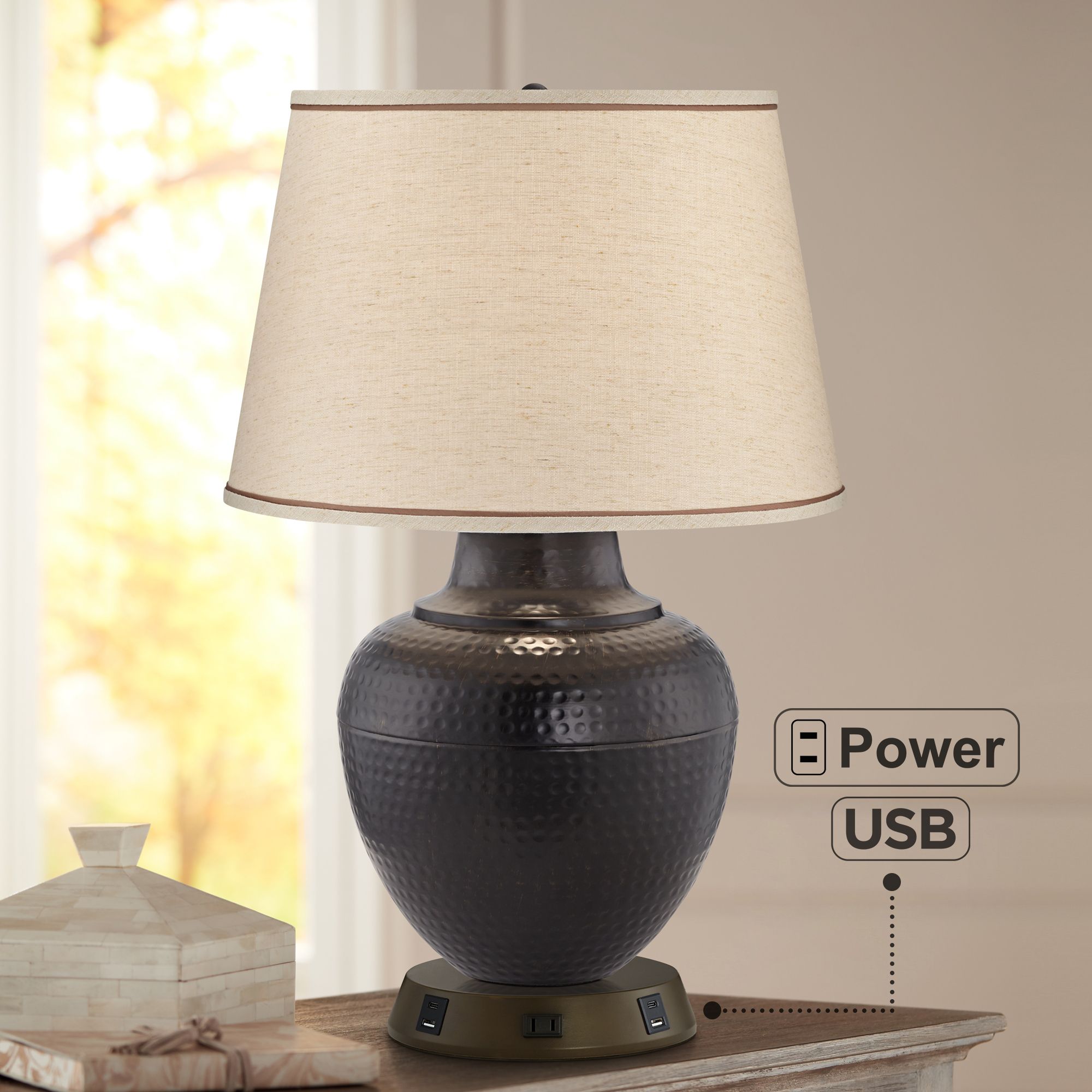 Image 7 Regency Hill Brighton 27 1/4" Pot Lamp with USB Workstation Base more views