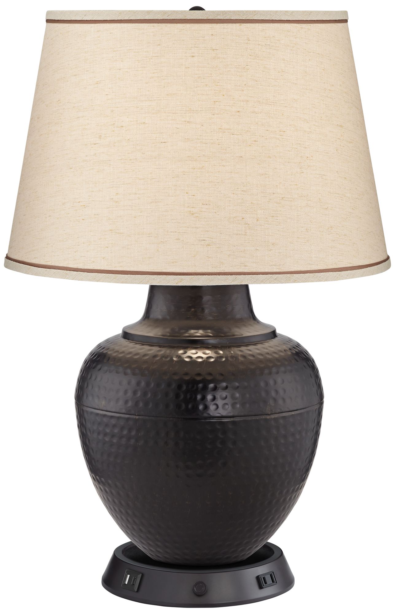 Regency Hill Brighton Bronze Lamp with Dimmable USB Workstation Base
