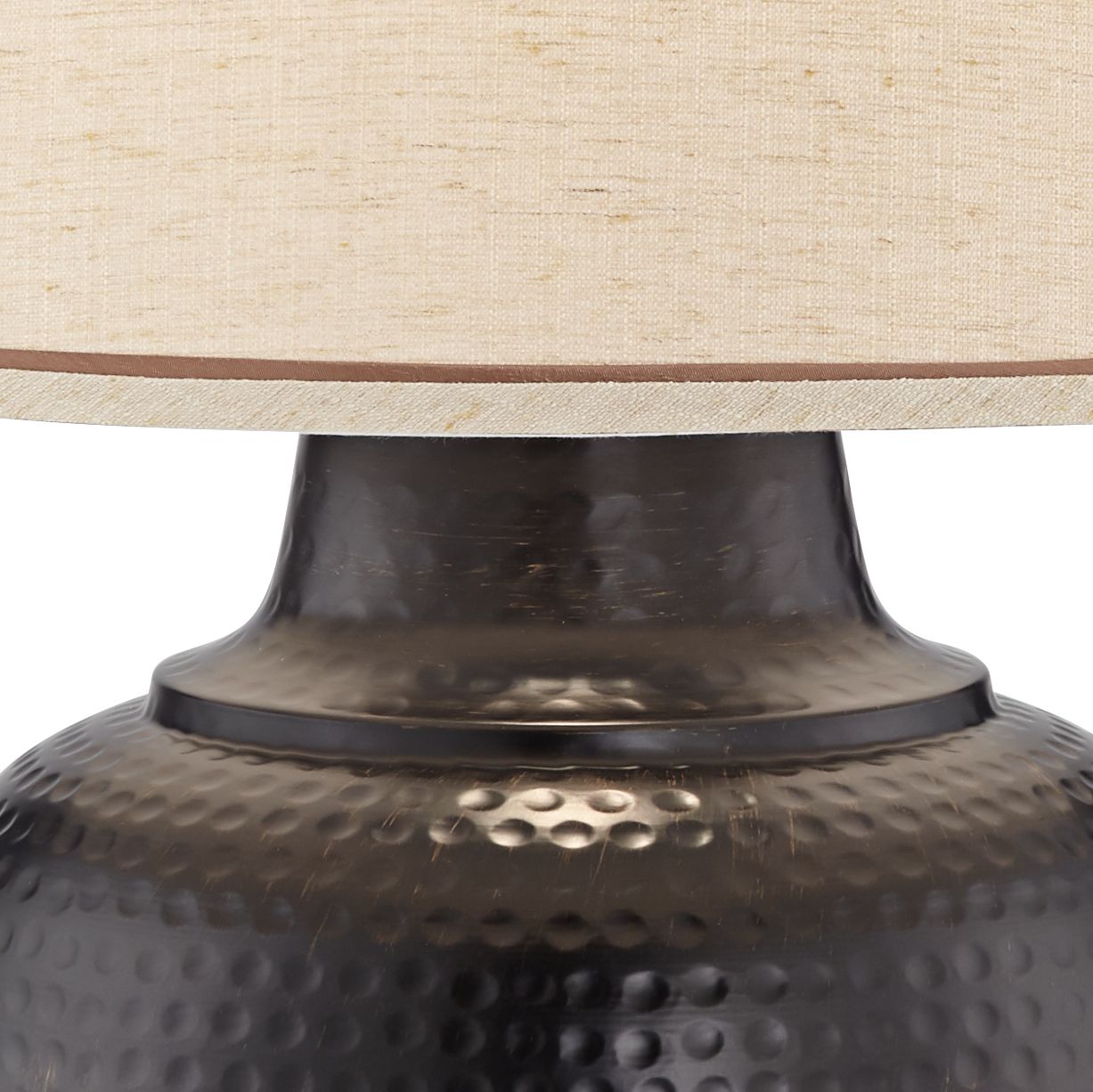 Image 3 Regency Hill Brighton Hammered Bronze Table Lamp with Table Top Dimmer more views