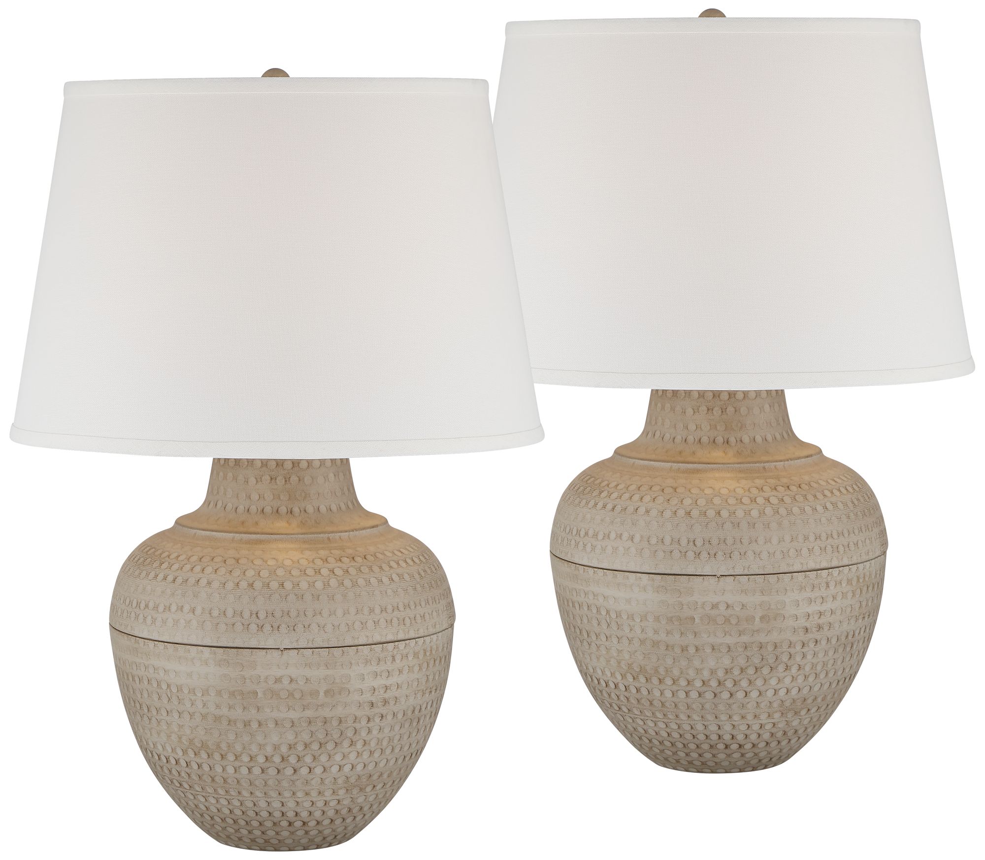 Image 2 Regency Hill Brighton Hammered Pot Farmhouse Table Lamps Set of 2