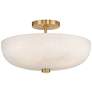 2_Regency Hill Brock 16" Wide Warm Gold Faux Alabaster Ceiling Light