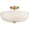 Regency Hill Brock 16" Wide Warm Gold Faux Alabaster Ceiling Light