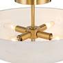 4_Regency Hill Brock 16" Wide Warm Gold Faux Alabaster Ceiling Light more views
