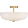 5_Regency Hill Brock 16" Wide Warm Gold Faux Alabaster Ceiling Light more views