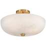 6_Regency Hill Brock 16" Wide Warm Gold Faux Alabaster Ceiling Light more views