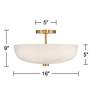 7_Regency Hill Brock 16" Wide Warm Gold Faux Alabaster Ceiling Light more views