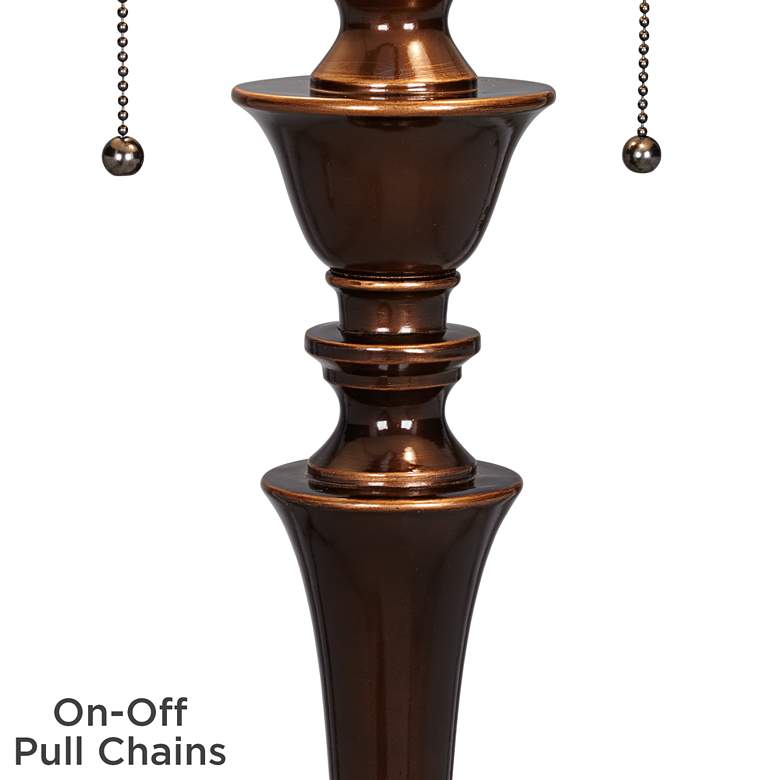 Image 5 Regency Hill Brooke Pull Chain Traditional Bronze Floor Lamps Set of 2 more views