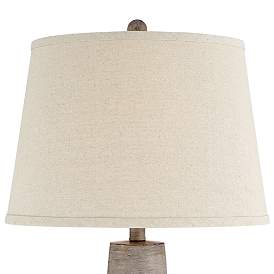 Image2 of Regency Hill Brushed Gray Designer Urn Table Lamps Set of 2 with Risers more views