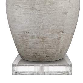 Image4 of Regency Hill Brushed Gray Designer Urn Table Lamps Set of 2 with Risers more views