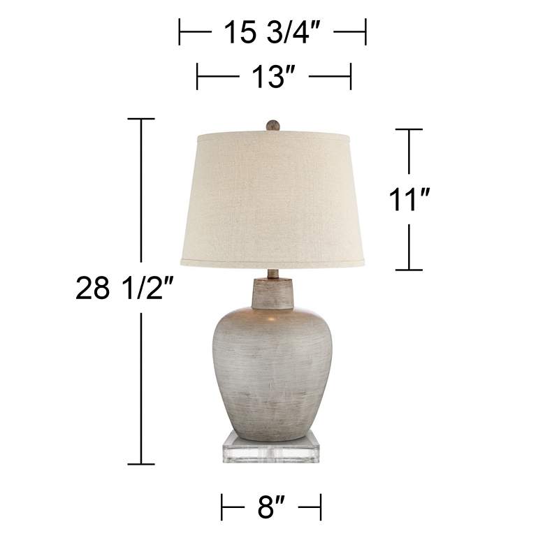 Image 6 Regency Hill Brushed Gray Designer Urn Table Lamps Set of 2 with Risers more views
