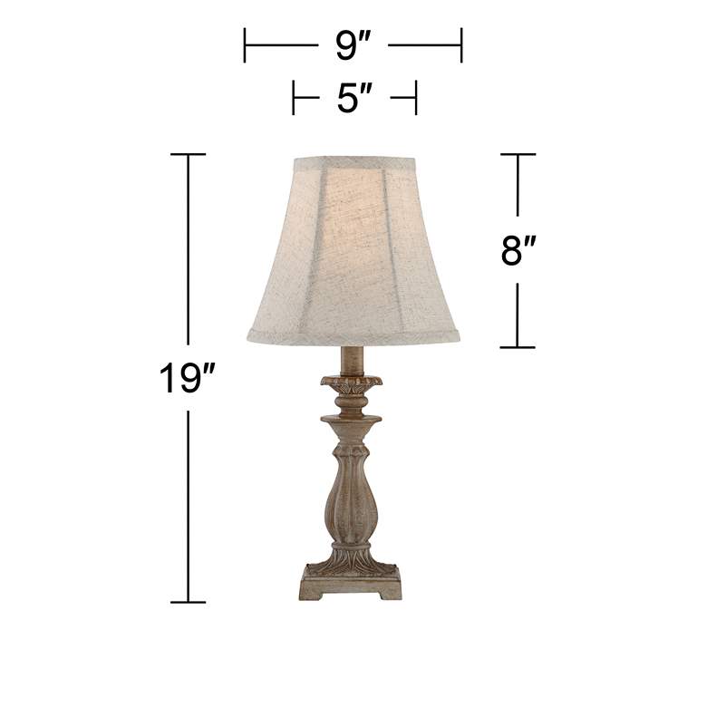 Image 6 Regency Hill Cali 19" Beige Candlestick Accent Table Lamps Set of 2 more views