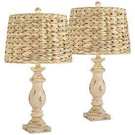 Image3 of Regency Hill Carlisle Weathered Sea Grass Shades Table Lamps Set of 2
