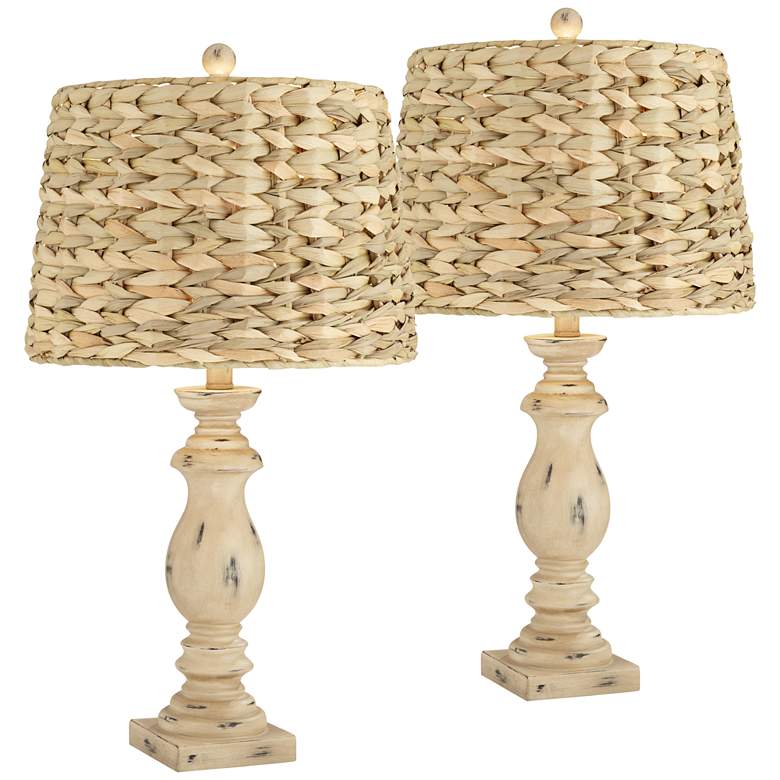 Image 2 Regency Hill Carlisle Weathered Sea Grass Shades Table Lamps Set of 2