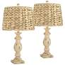 Regency Hill Carlisle Weathered Sea Grass Shades Table Lamps Set of 2 in scene