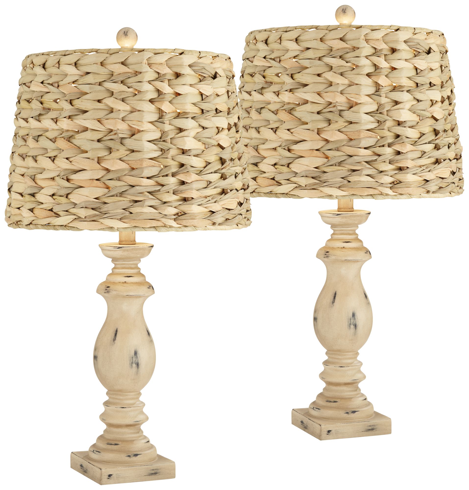 Image 2 Regency Hill Carlisle Weathered Seagrass Shades Table Lamps Set of 2