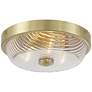 3_Regency Hill Carmine 12" Wide Brass and Glass Bowl Ceiling Light
