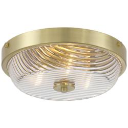 Regency Hill Carmine 12" Wide Brass and Glass Bowl Ceiling Light