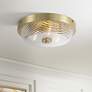 2_Regency Hill Carmine 12" Wide Brass and Glass Bowl Ceiling Light