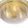 5_Regency Hill Carmine 12" Wide Brass and Glass Bowl Ceiling Light more views