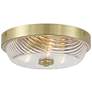6_Regency Hill Carmine 12" Wide Brass and Glass Bowl Ceiling Light more views