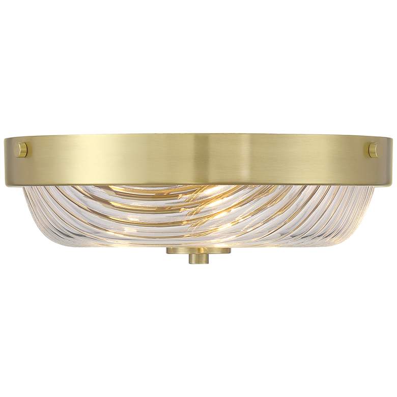 Image 6 Regency Hill Carmine 12" Wide Brass and Glass Bowl Ceiling Light more views