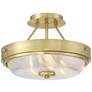 3_Regency Hill Carmine 13" Wide Brass and Glass Ceiling Light