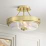 2_Regency Hill Carmine 13" Wide Brass and Glass Ceiling Light