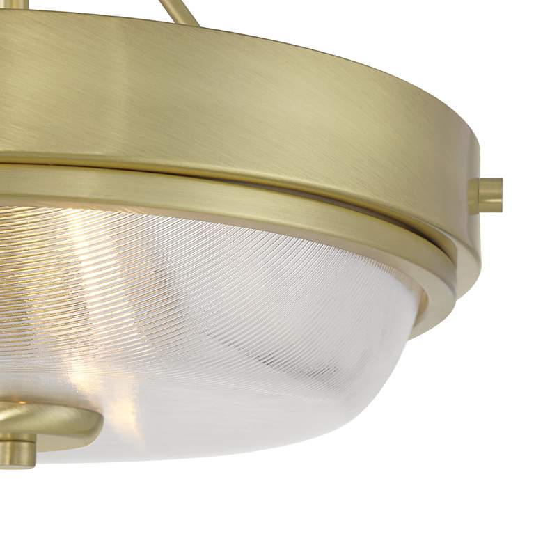 Image 3 Regency Hill Carmine 13" Wide Brass and Glass Ceiling Light more views